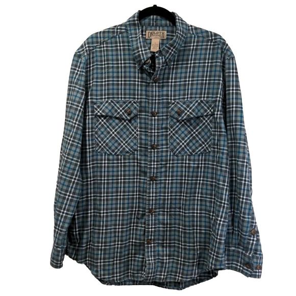 Duluth Other - Duluth Mens Free Swingin Wicking Flannel Shirt Size L Blue Button LS Lightweight